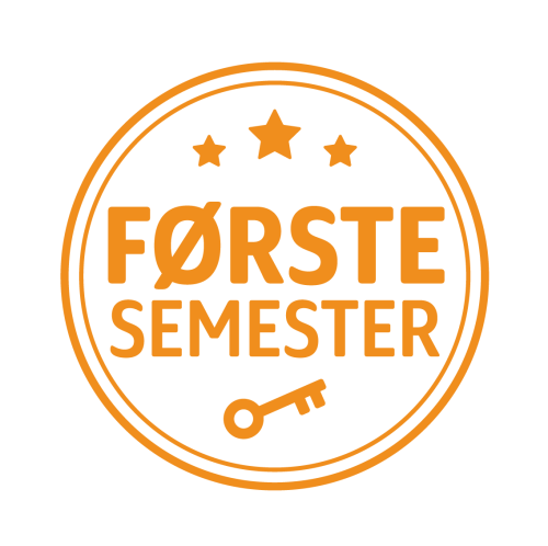  First semester logo: It is orange, and shaped like a circle. Inside the circle there are three star