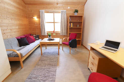 Hybel i Guldbergaunet studentboliger.