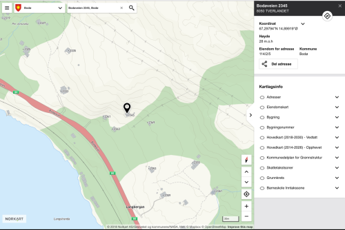 Map description that shows the landscape around and what number the student cabin has.