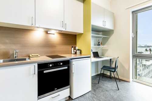 Moderne kjøkkenløsning på studentboliger i Mo i Rana