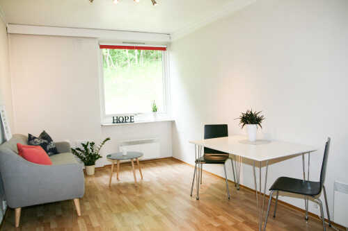 Toroms leilighet i Byborg studentboliger, stue.